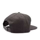 Dark gray snapback hat on a white background