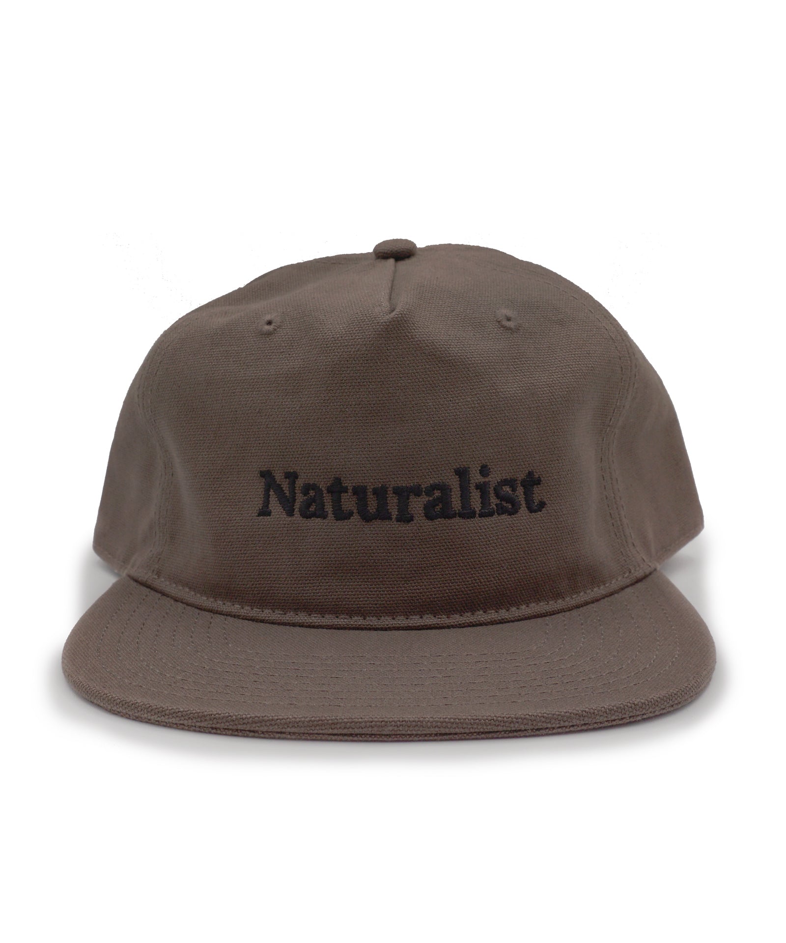 Brown cap with 'Naturalist' text on a white background