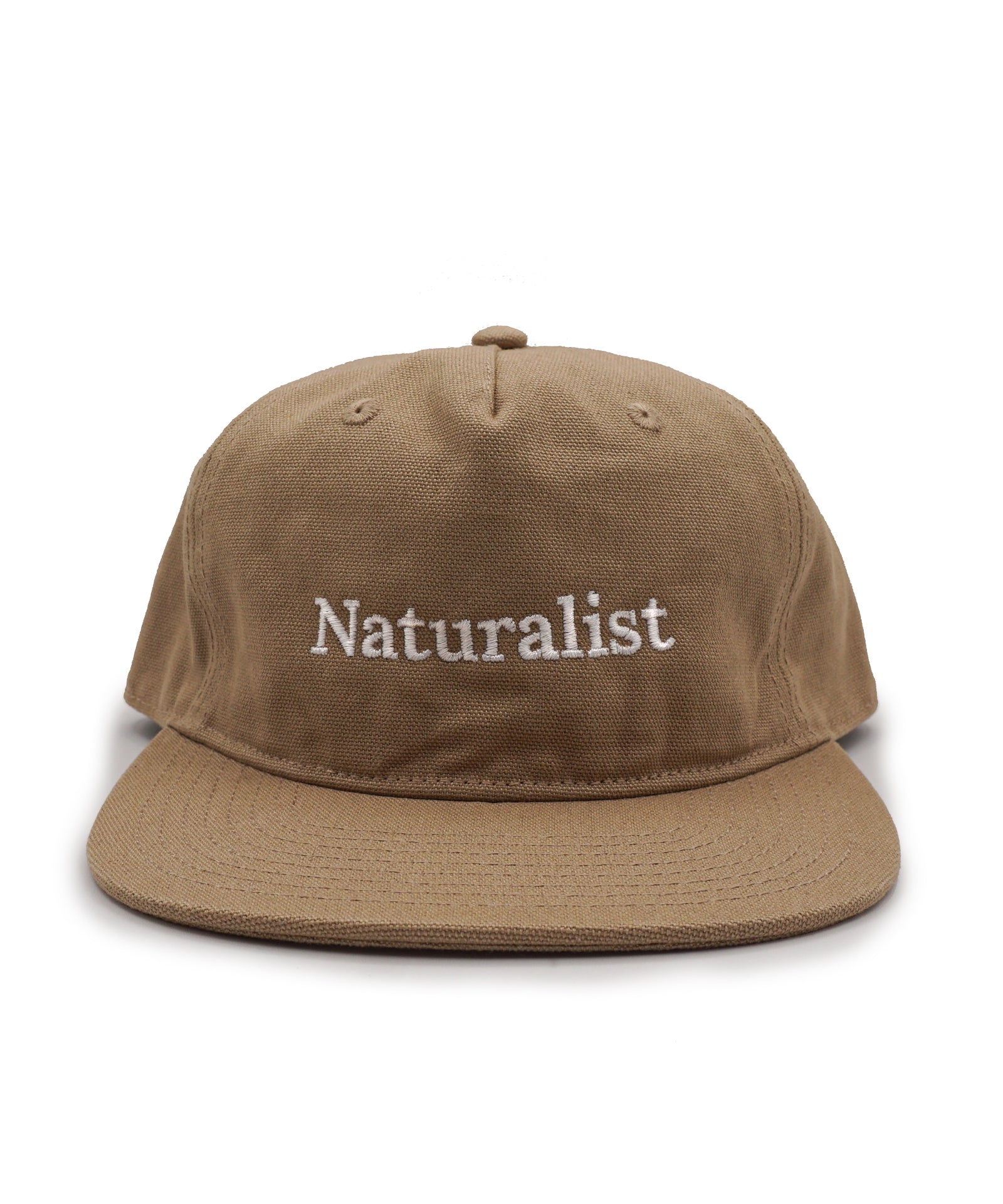 Sand brown cap with 'Naturalist' text on a white background