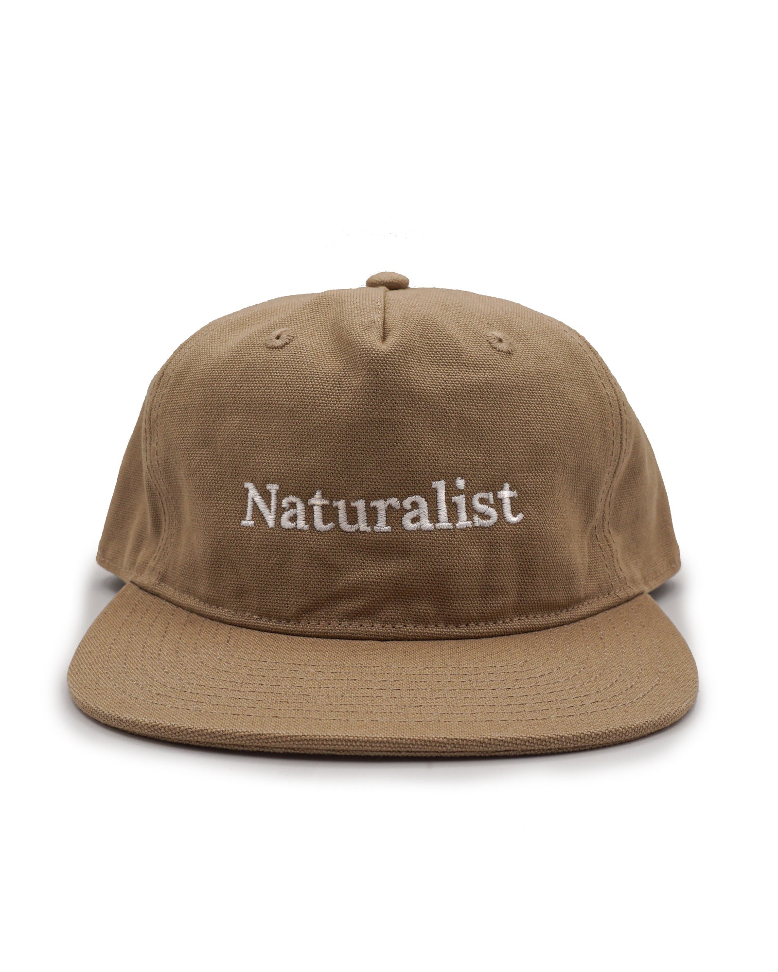 Sand brown cap with 'Naturalist' text on a white background
