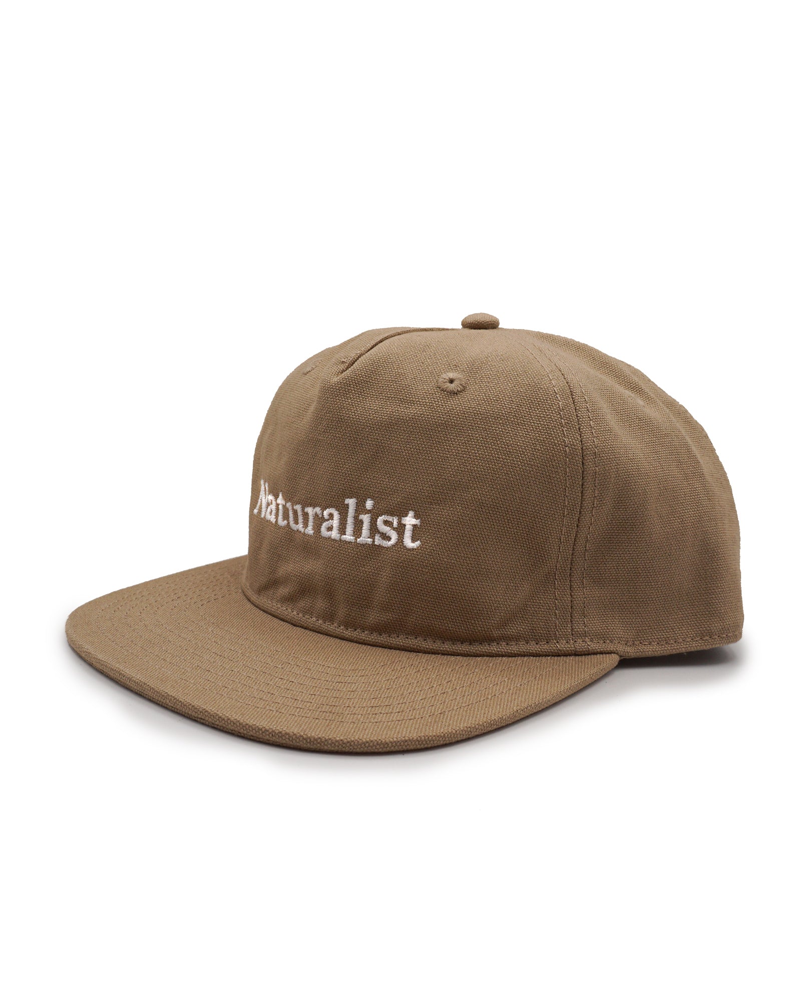 Sand brown cap with 'Naturalist' embroidery on a white background