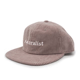 Desert brown corduroy cap with 'Naturalist' text on a white background