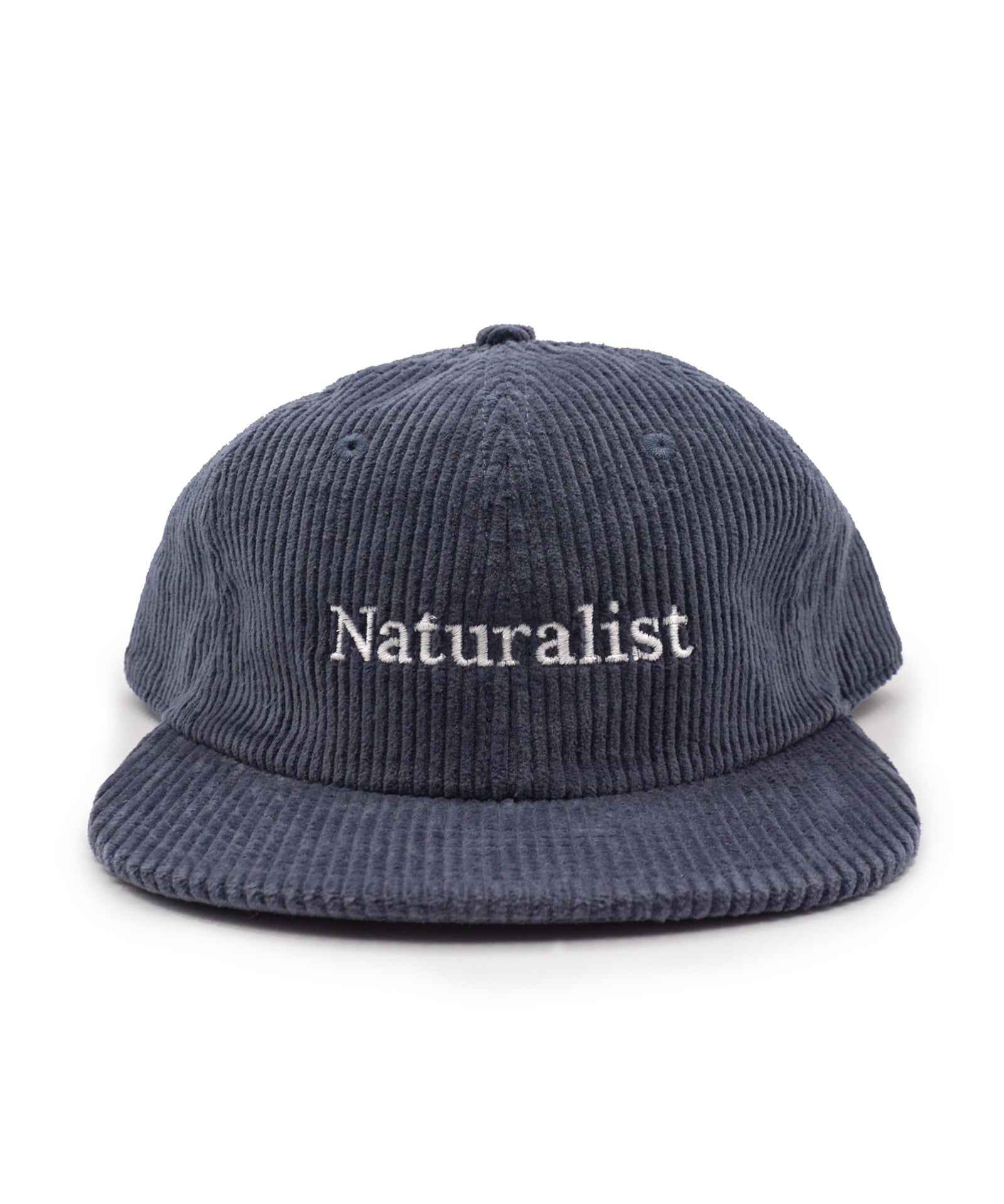 Navy blue cap with 'Naturalist' text on a white background