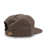 Brown cap with a strap on a white background