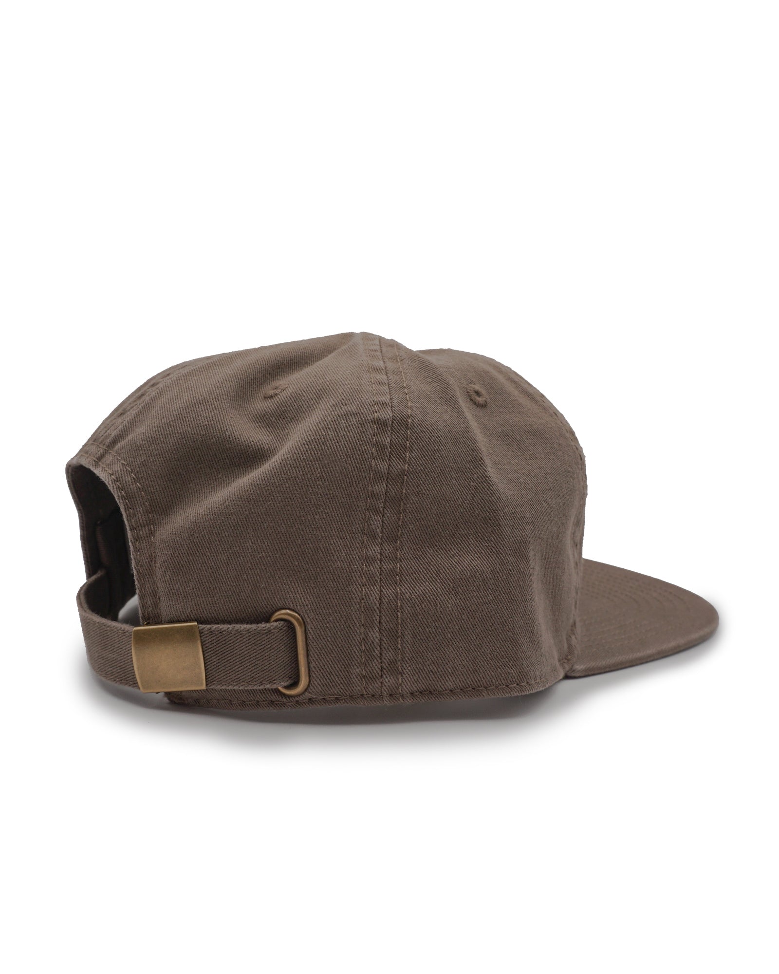Brown cap with a strap on a white background