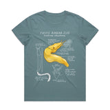 T-shirt with a Pacific banana slug graphic and text on a white background