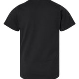 Black t-shirt on a white background