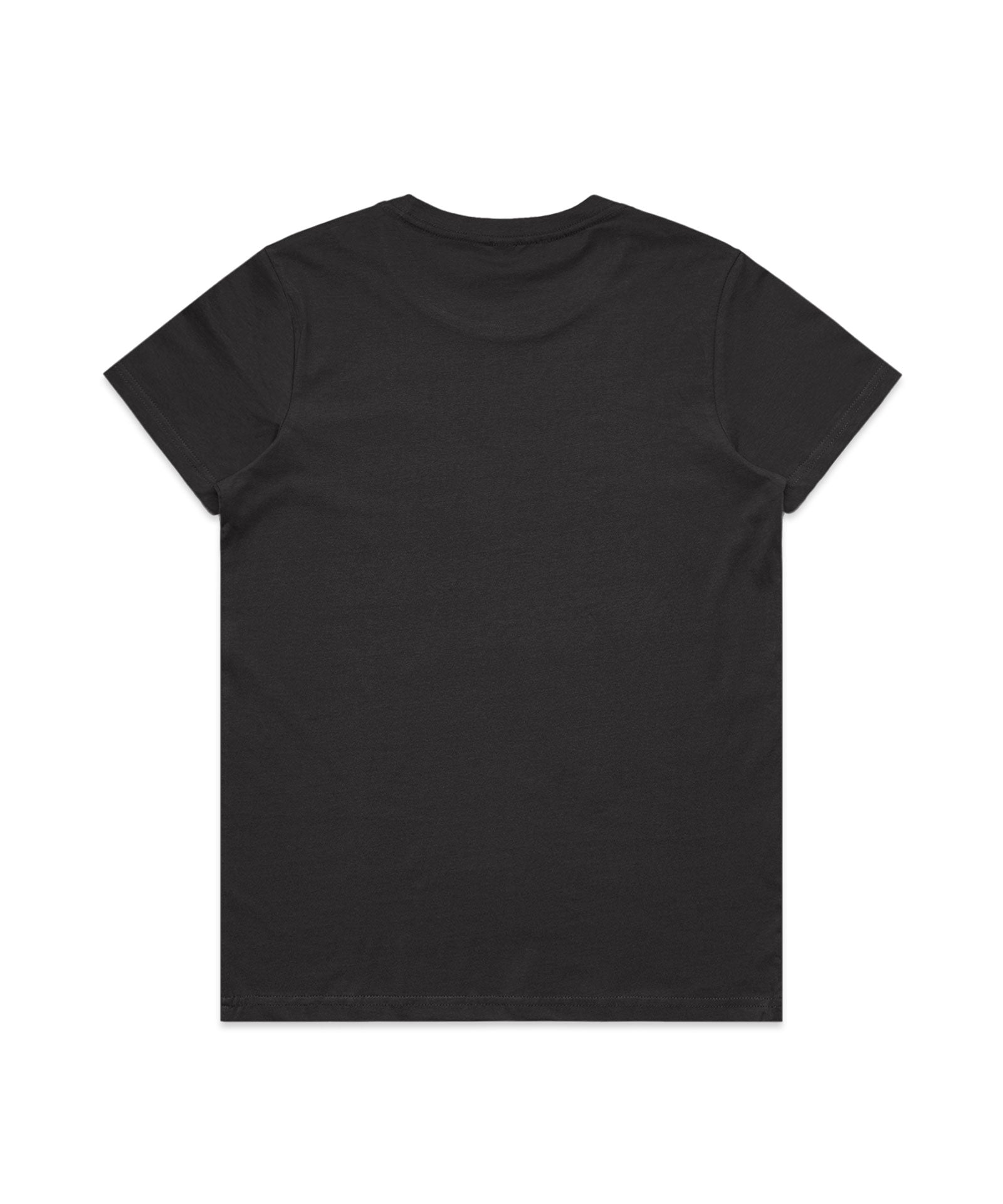 Black t-shirt on a white background