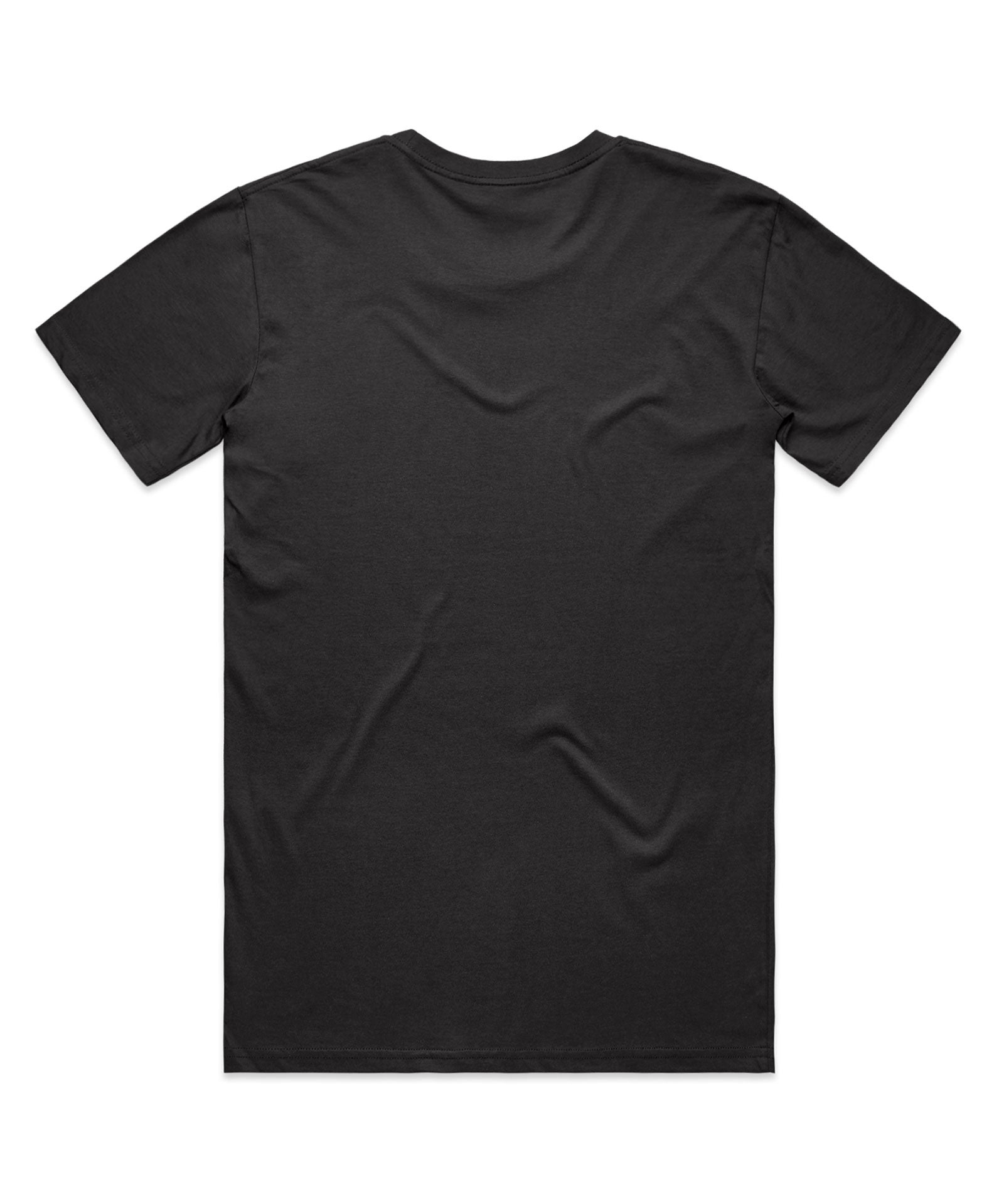 Black t-shirt on a white background