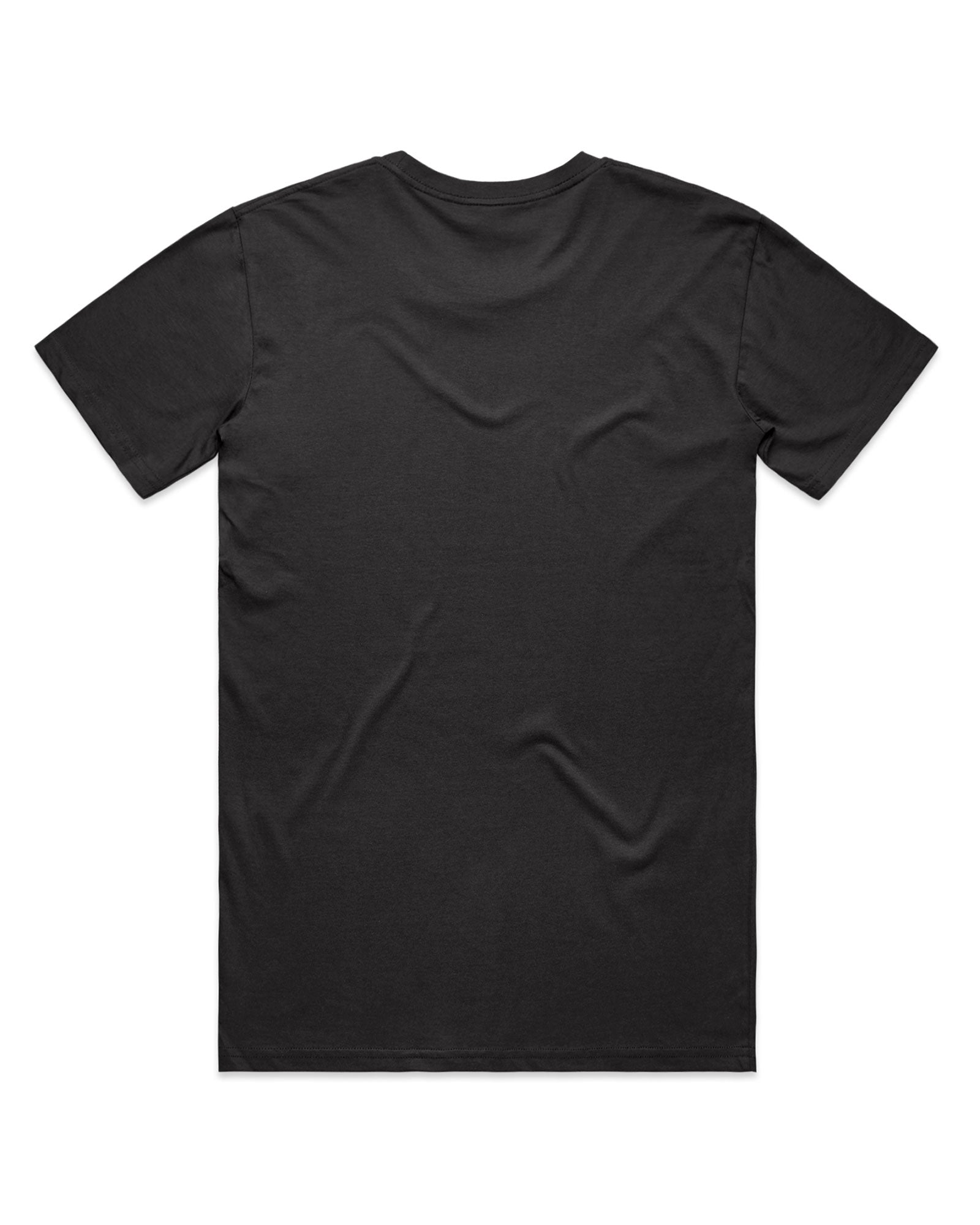 Black t-shirt on a white background