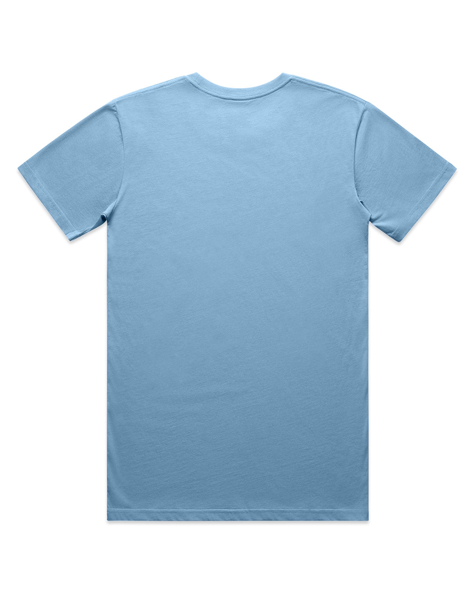 Plain light blue t-shirt on a white background