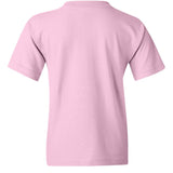 Back view of youth pink sea otter t-shirt blank back Naturalist wildlife youth tee